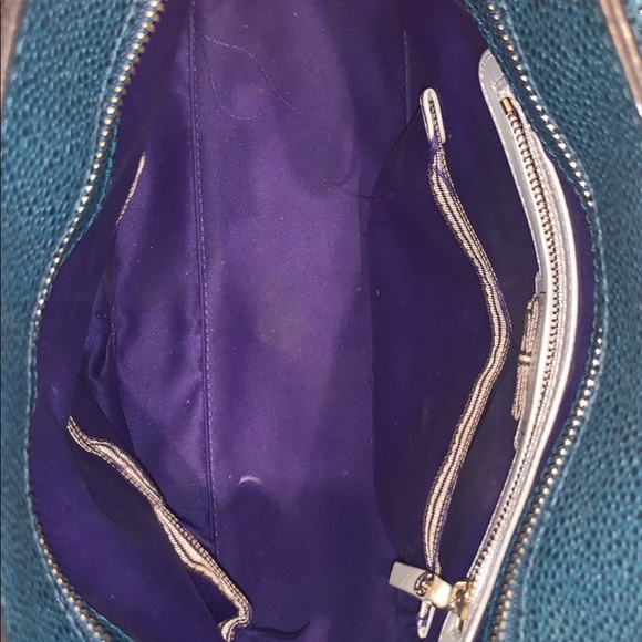 Henri Bendel CARLYLE SATCHEL-CAVIAR in color AQUA - Picture 6 of 8